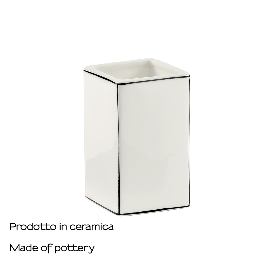 Portaspazzolini in ceramica Gedy serie Lucrezia - Bianco
