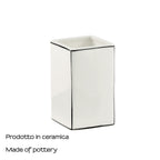 Portaspazzolini in ceramica Gedy serie Lucrezia - Bianco