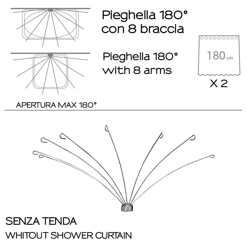 Supporto tenda doccia fino a 180Â° - Gedy