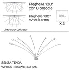 Supporto tenda doccia fino a 180Â° - Gedy
