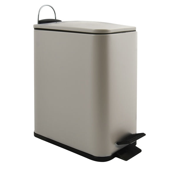 Pattumiera a pedale modello Erik in acciaio capienza 5 litri colore tortora opaco