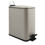 Pattumiera a pedale modello Erik in acciaio capienza 5 litri colore tortora opaco