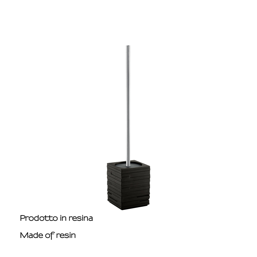 Scopino da appoggio con ciuffo in setole Gedy serie Quadrotto - Nero