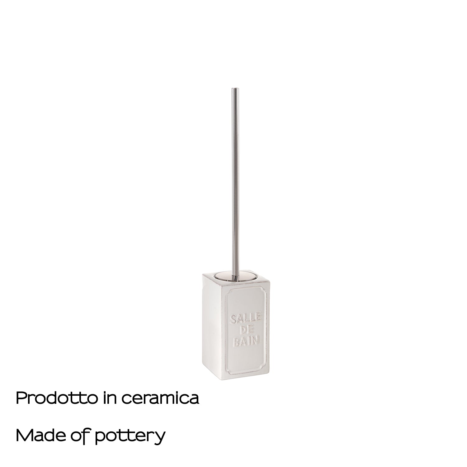 Scopino con ciuffo in setole di Gedy serie Vivienne - Bianco