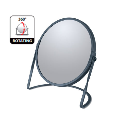 Specchio ingranditore da tavolo su base in acciaio modello Akira colore petrolio opaco