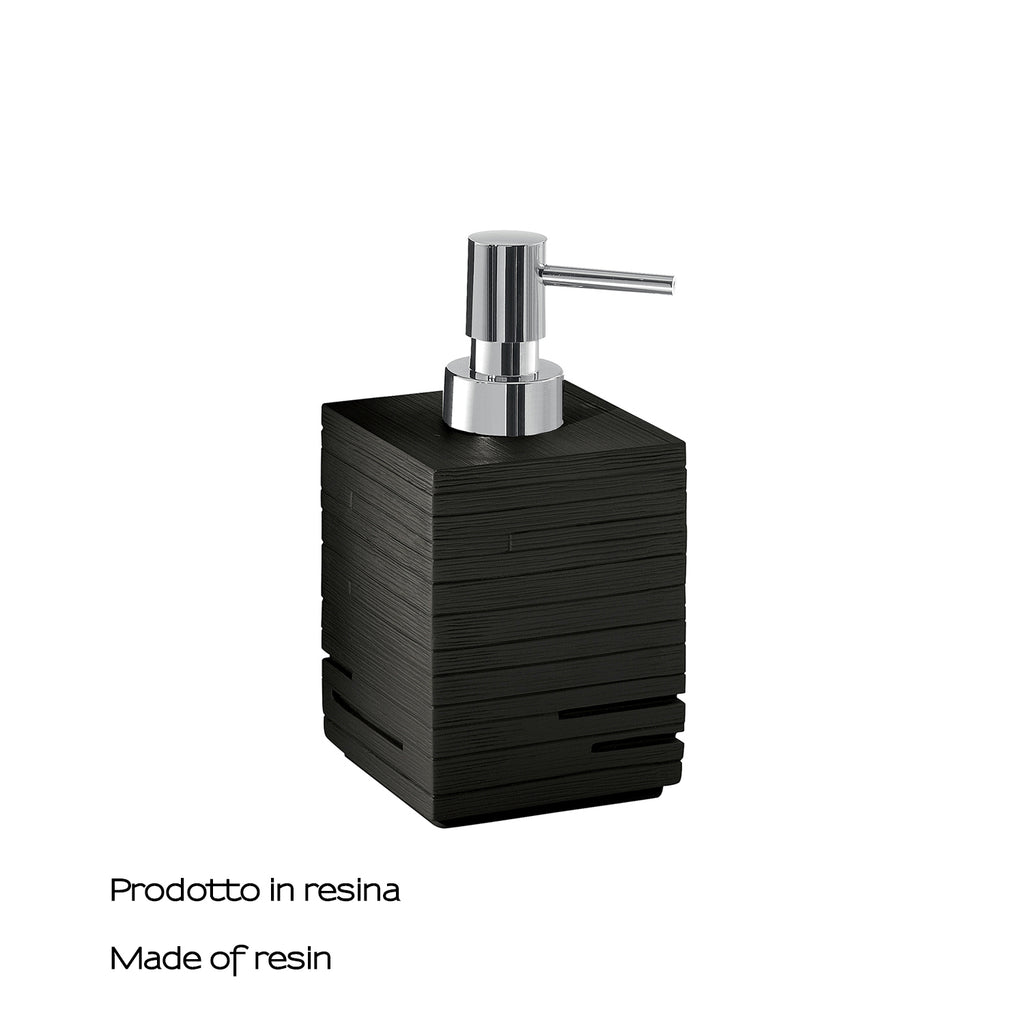 Dosasapone da appoggio con erogatore in plastica Gedy serie Quadrotto - Nero