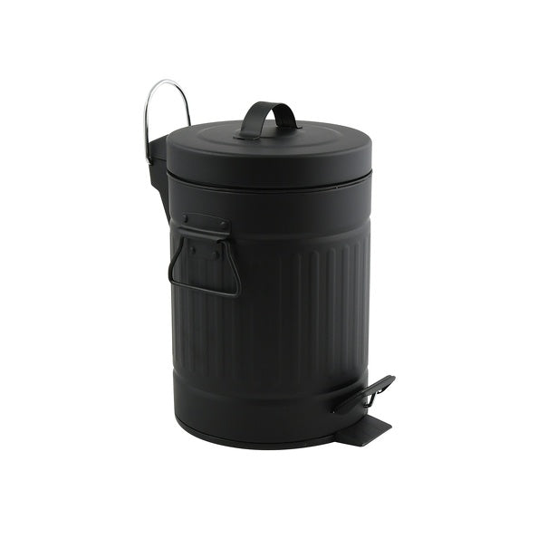 Pattumiera a pedale in acciaio modello Habana capienza 3 litri colore nero