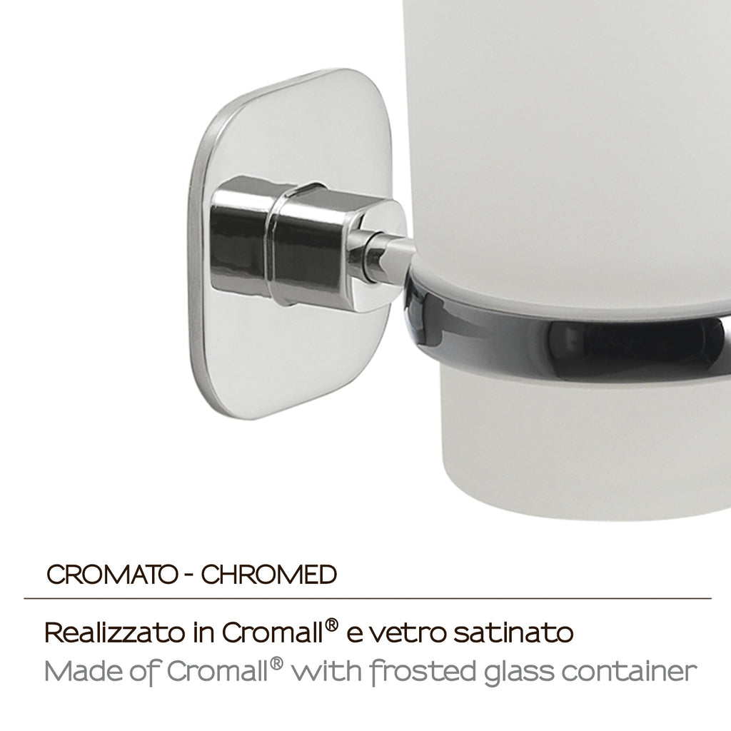 Portaspazzolini in acciaio inox e cromall Teide di Gedy - Cromato