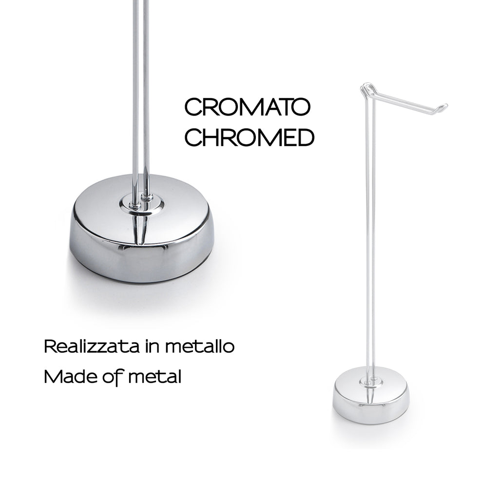 Piantana con portarotolo di riserva modello MinÃ¹ di Gedy - Cromato