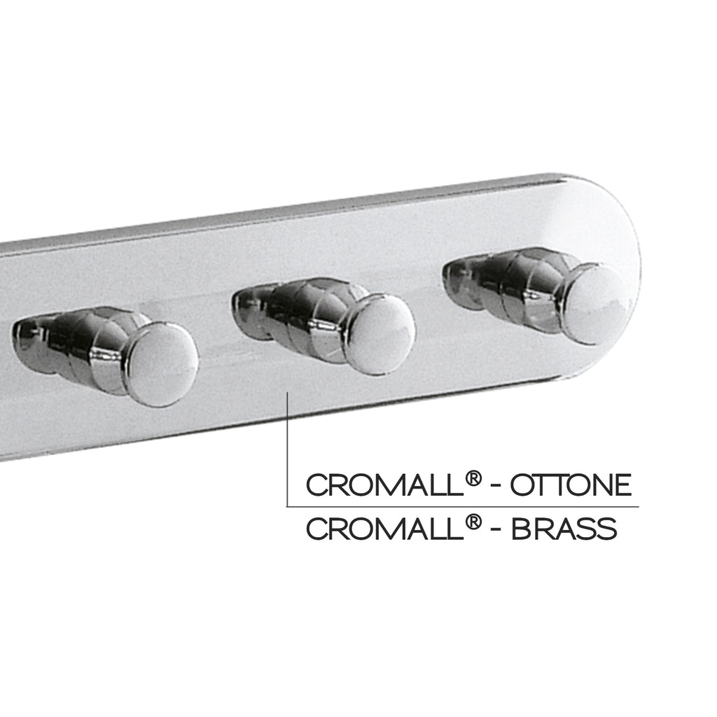 Appendiabiti multiplo modello Ciclope in ottone e Cromall - Cromato