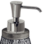 Dosasapone in ceramica e vetro con erogatore in plastica Gedy serie Myosotis - Argento