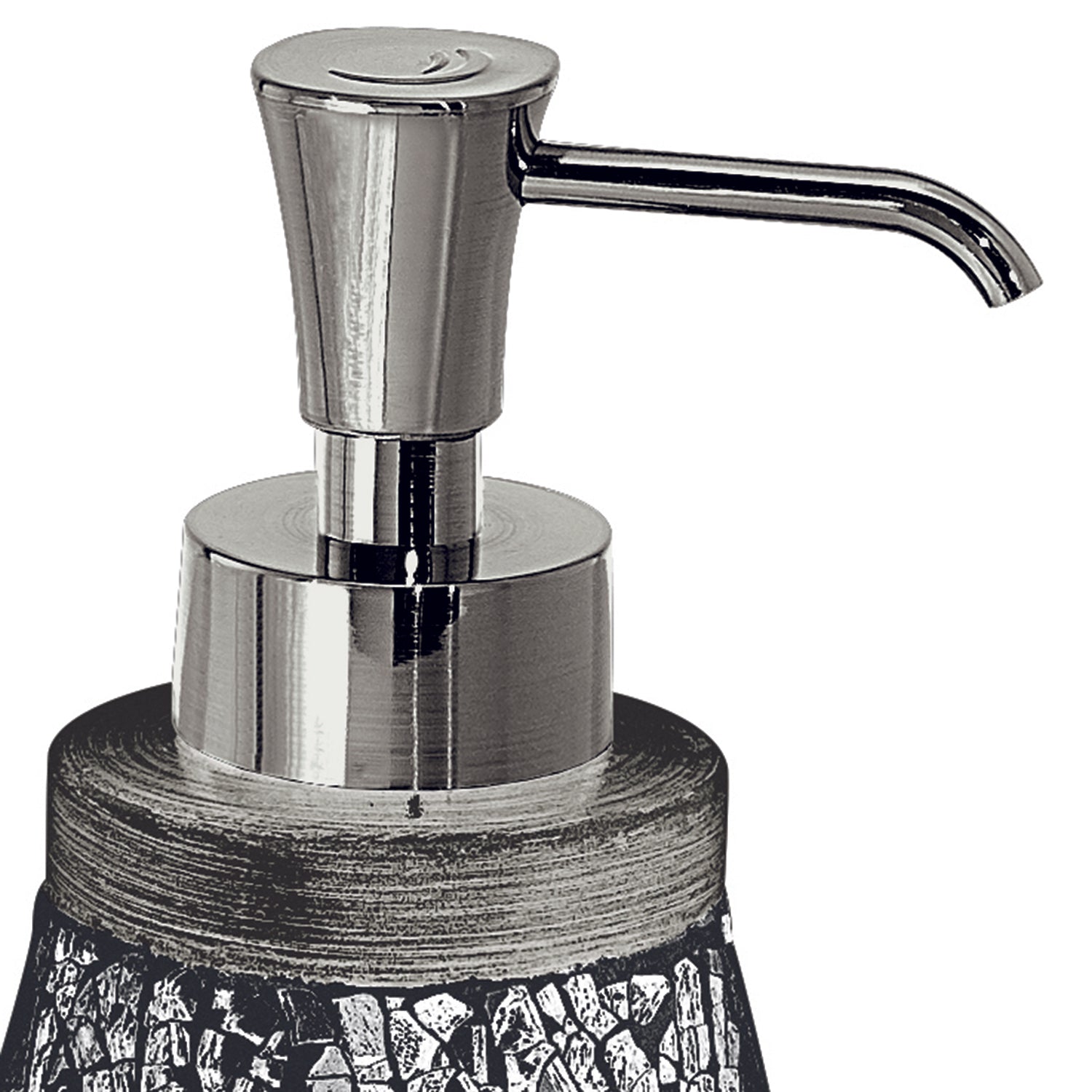 Dosasapone in ceramica e vetro con erogatore in plastica Gedy serie Myosotis - Argento