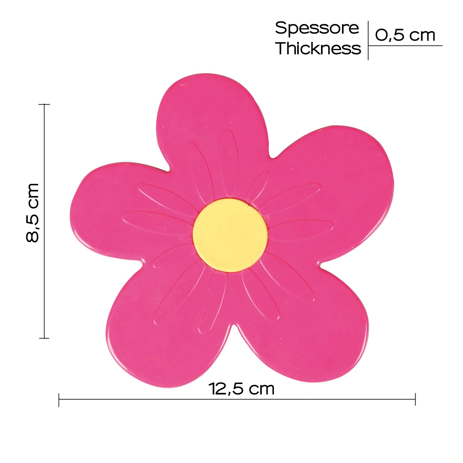 Tappeto antiscivolo doccia e vasca mini Daisy di Gedy - Rosa
