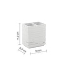 Portaspazzolini da appoggio in resina Gedy serie Quadrotto - Bianco