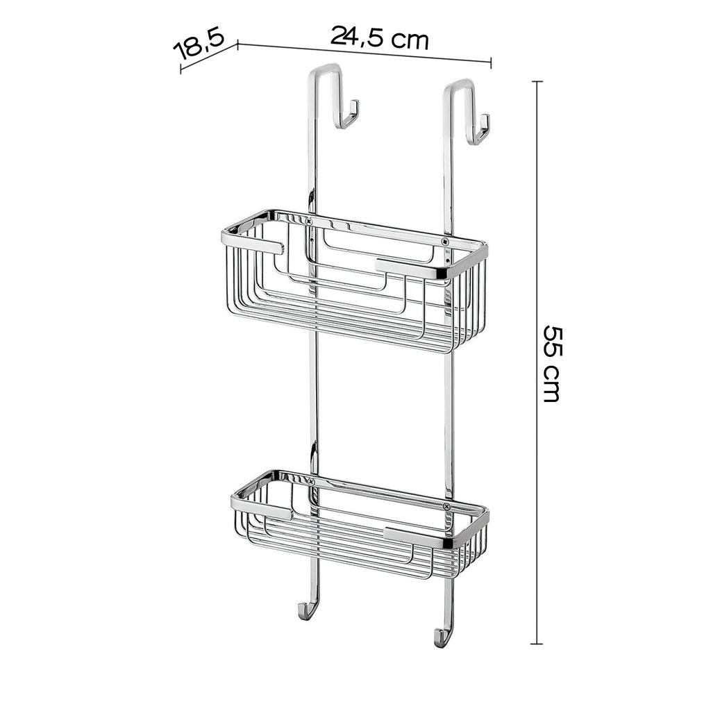 Portaoggetti doccia angolare a 2 ripiani modello Apollo di Gedy - Cromato
