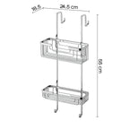 Portaoggetti doccia angolare a 2 ripiani modello Apollo di Gedy - Cromato
