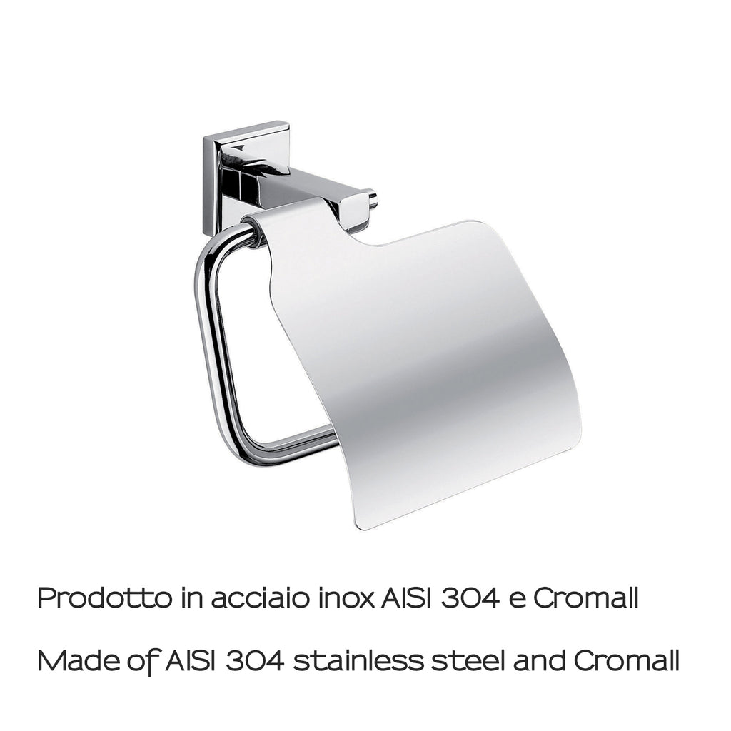 Portarotolo coperto in acciaio inox AISI 304 Colorado di Gedy - Cromato