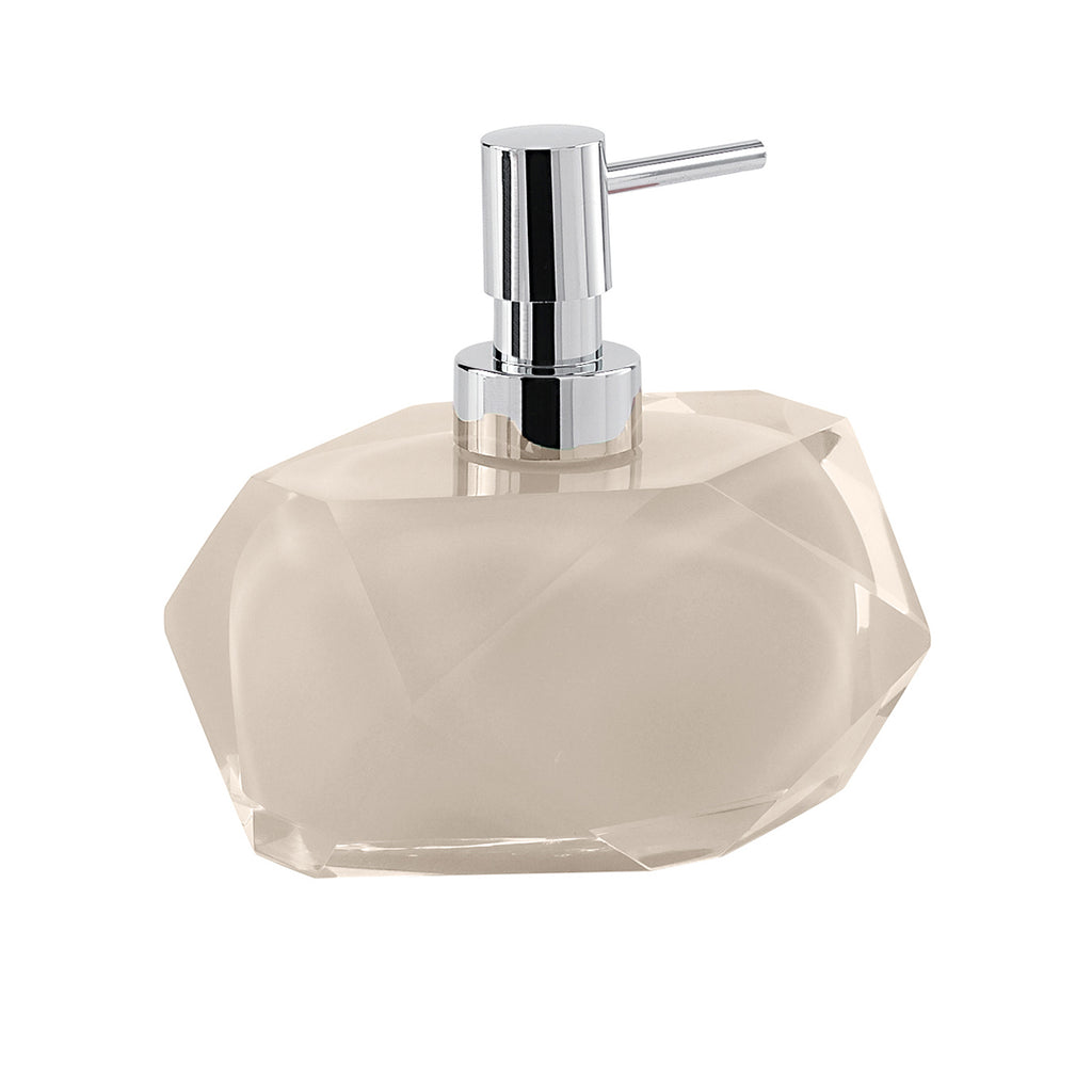 Dosasapone con erogatore in plastica cromata Gedy serie Chanelle - Tortora Chiaro