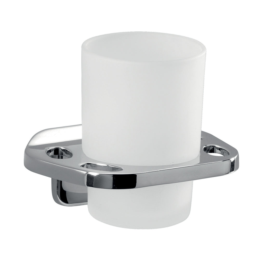 Portaspazzolini a muro in alluminio anodizzato di Gedy serie K2 - Cromato