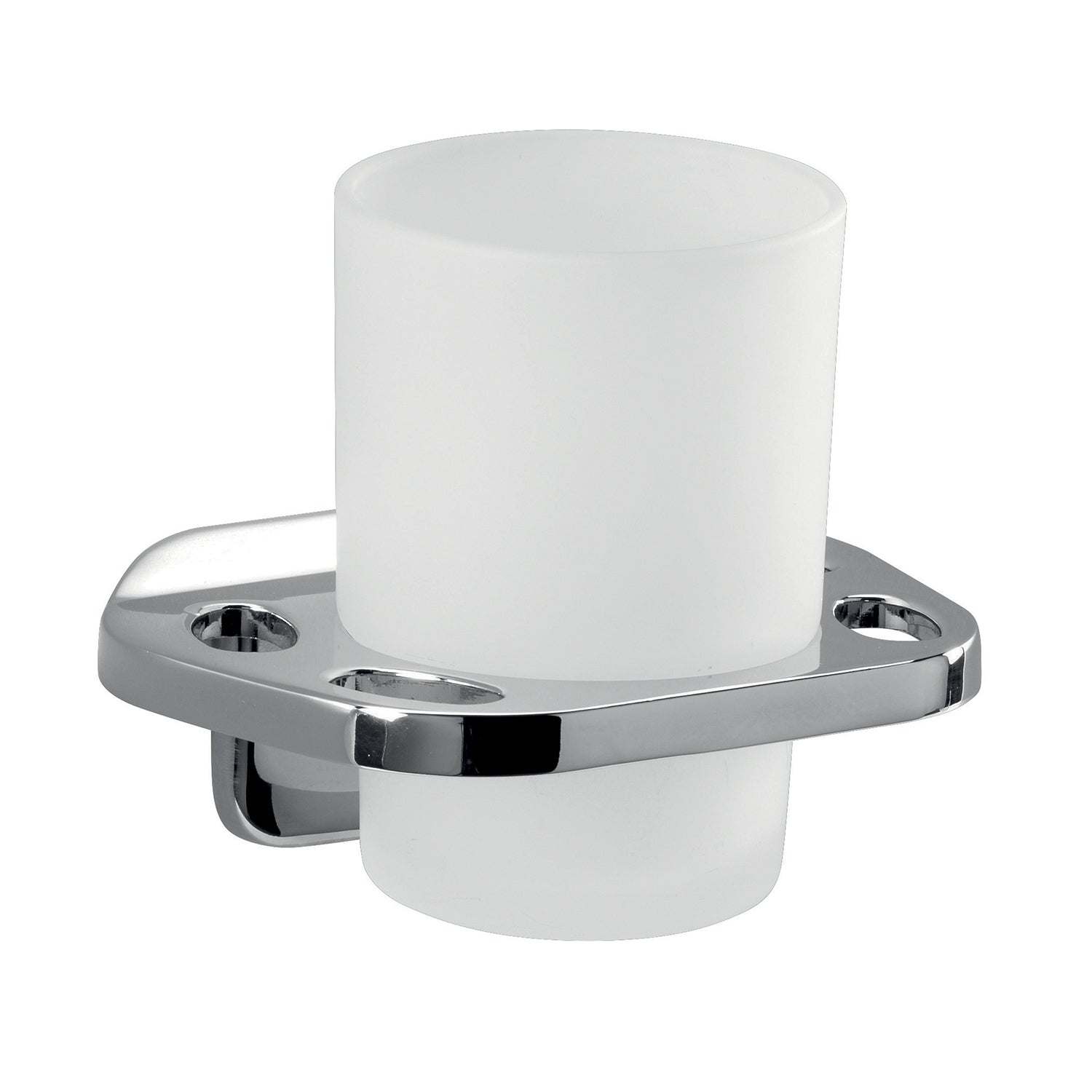 Portaspazzolini a muro in alluminio anodizzato di Gedy serie K2 - Cromato