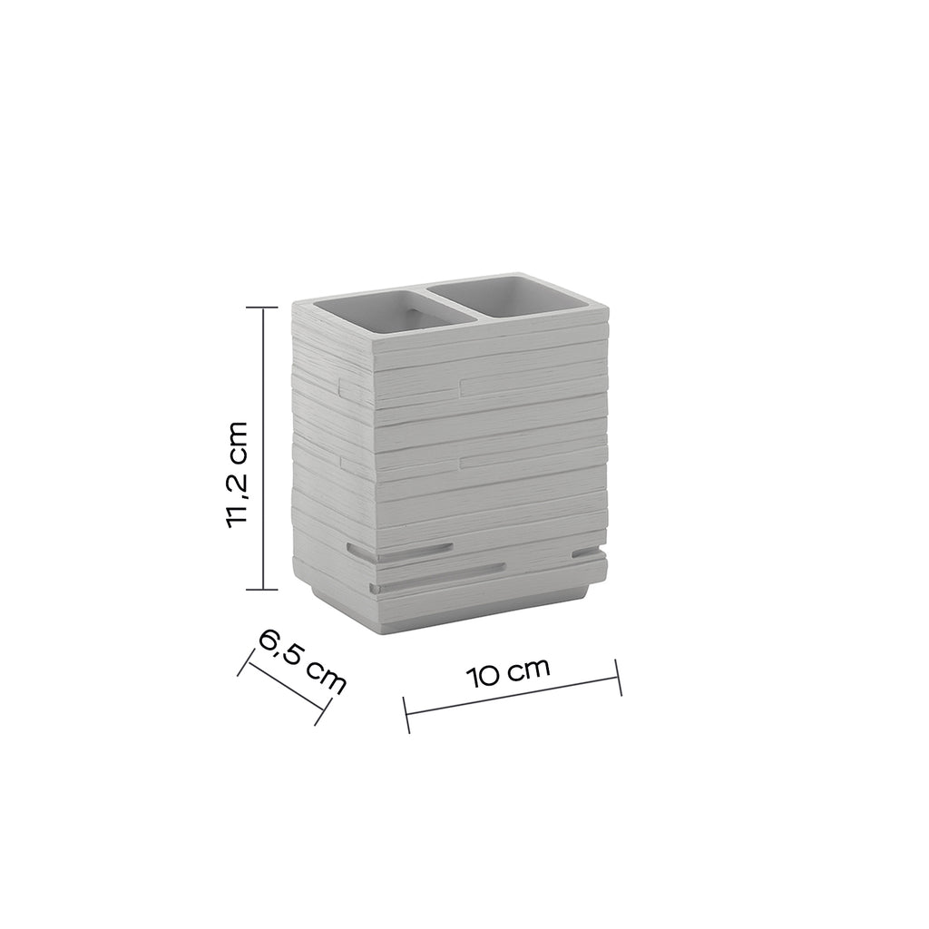 Portaspazzolini da appoggio in resina Gedy serie Quadrotto - Grigio