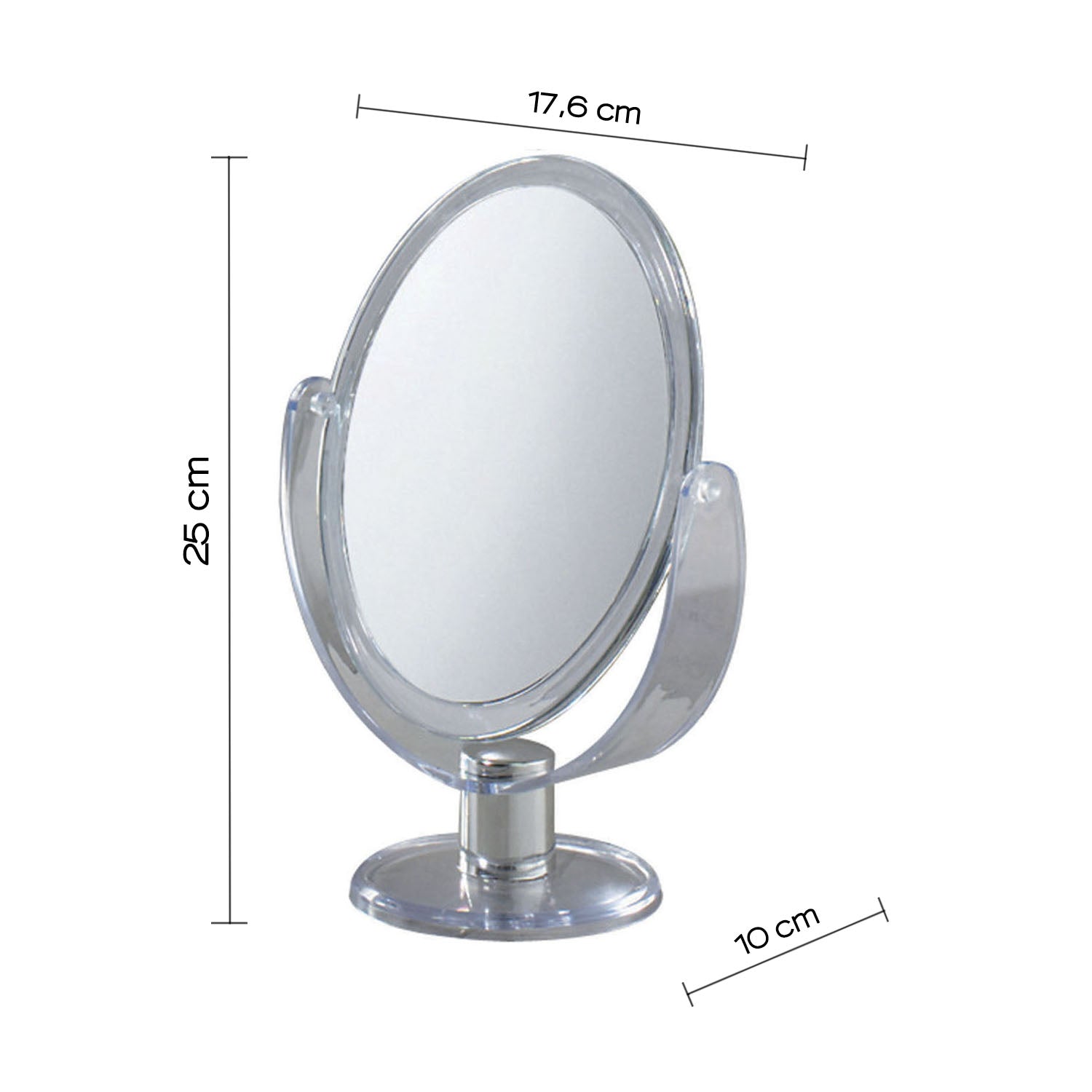 Specchio ovale ingranditore bifacciale di Gedy - Trasparente