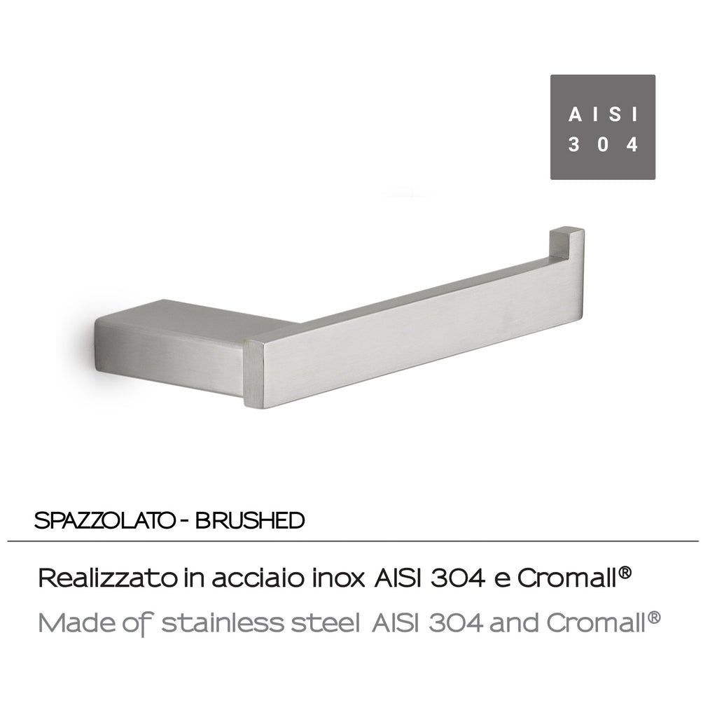 Portarotolo in Acciaio Inox AISI 304 e Cromall Maui di Gedy - Spazzolato