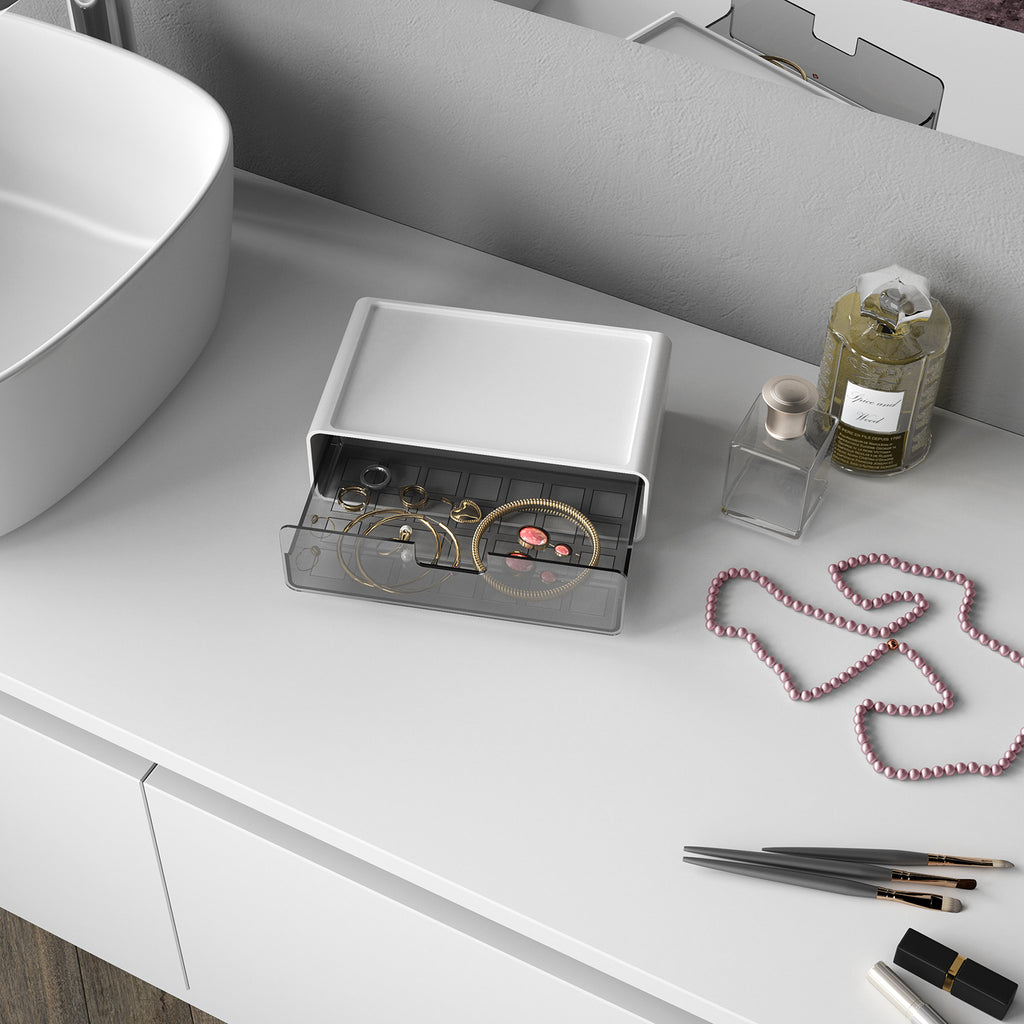 Box impilabile da appoggio Gedy serie Seventy - Bianco