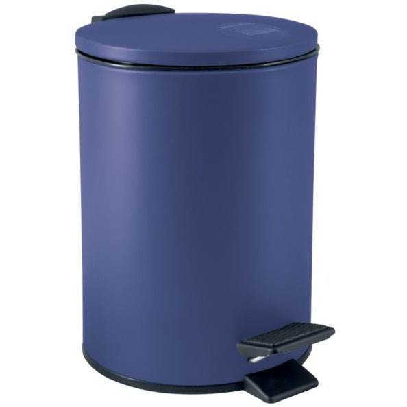 Pattumiera a pedale modello Adelar capienza 3 litri colore blu notte matto