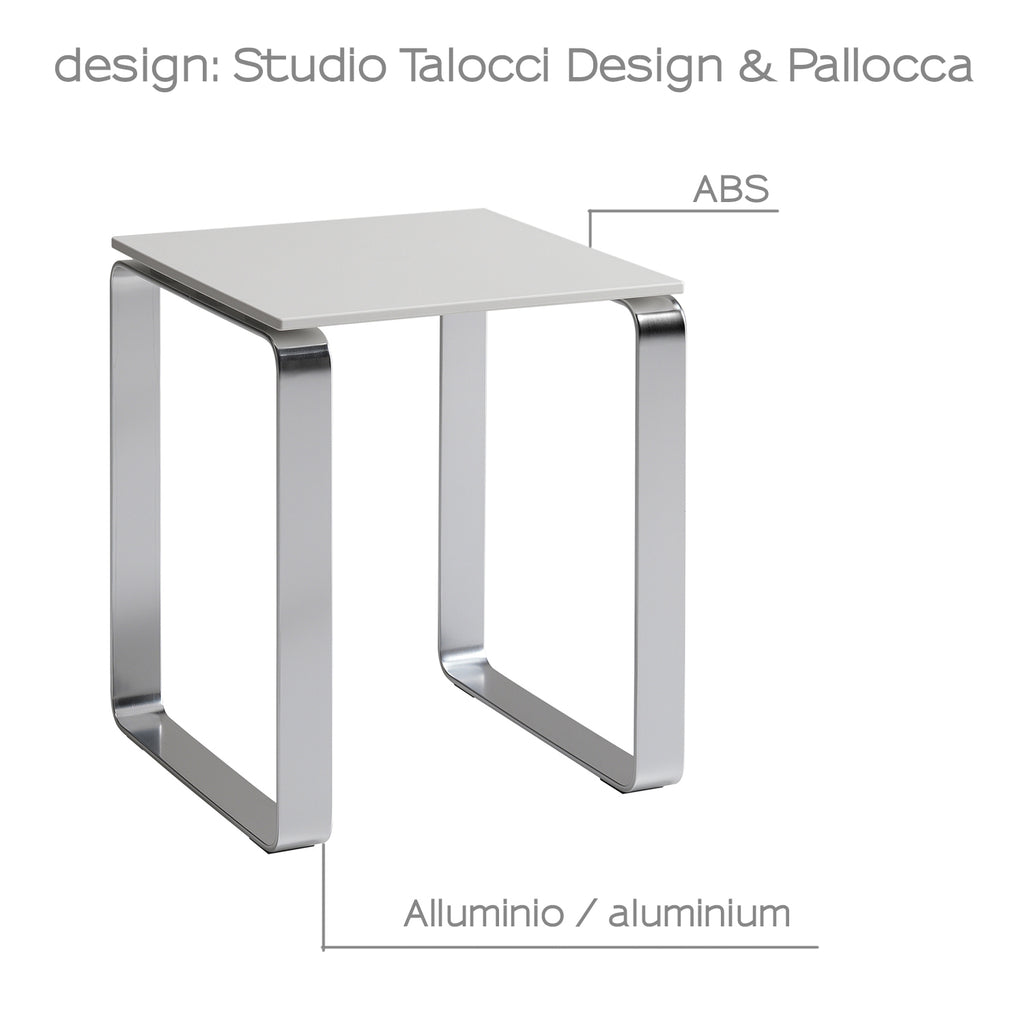 Sgabello Gedy modello Prima Classe in Alluminio e ABS - Bianco