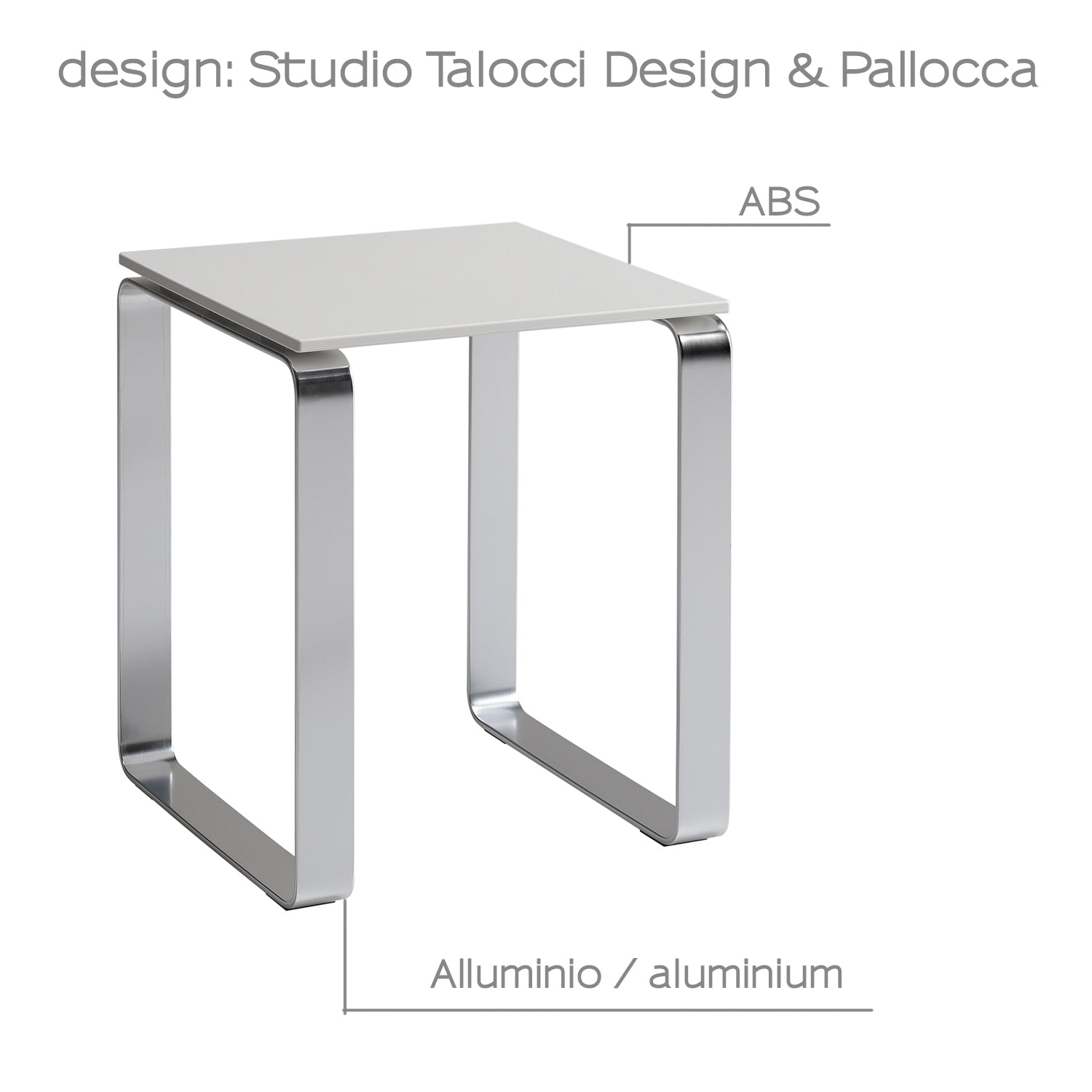 Sgabello Gedy modello Prima Classe in Alluminio e ABS - Bianco