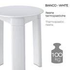 Sgabello in resine termoplastiche Gedy modello Trio - Bianco