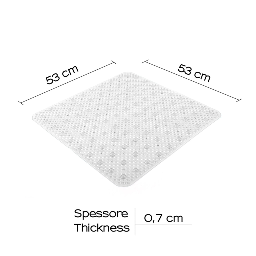 Tappeto antiscivolo doccia 53x53 modello Solid di Gedy - Trasparente