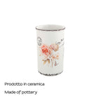 Portaspazzolini da appoggio in ceramica Gedy serie Clothilde - Bianco