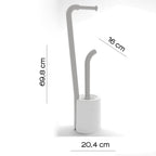 Piantana portarotolo e scopino Wc di Gedy serie Wendy - Bianco/Grigio