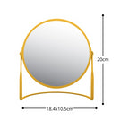 Specchio ingranditore da tavolo su base in acciaio modello Akira colore zafferano opaco