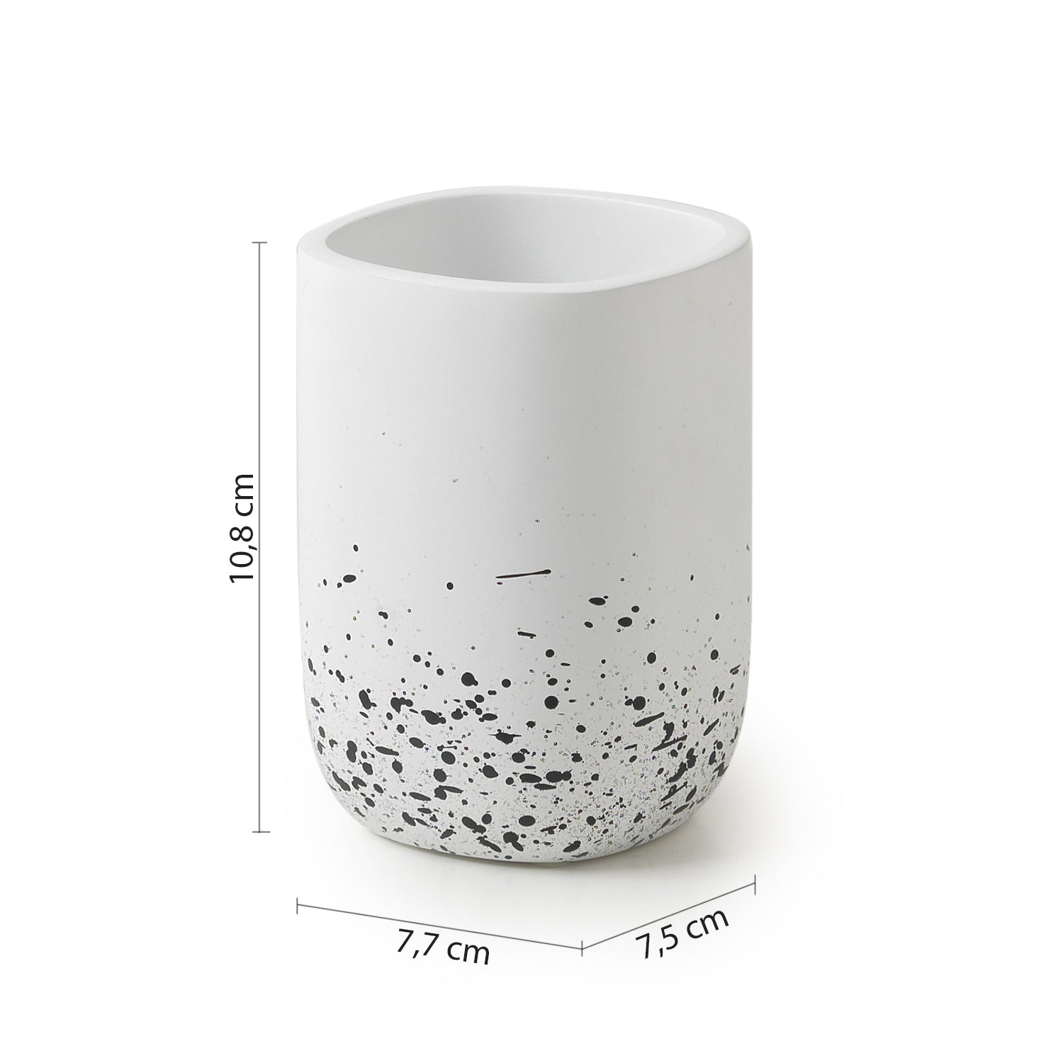 Portaspazzolini con dettagli neri Gedy serie Layla - Bianco