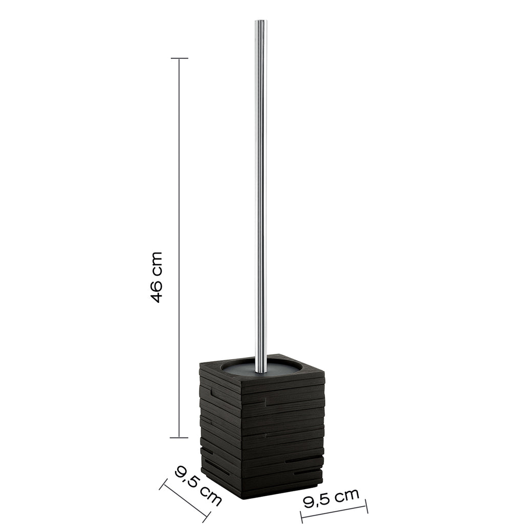 Scopino da appoggio con ciuffo in setole Gedy serie Quadrotto - Nero