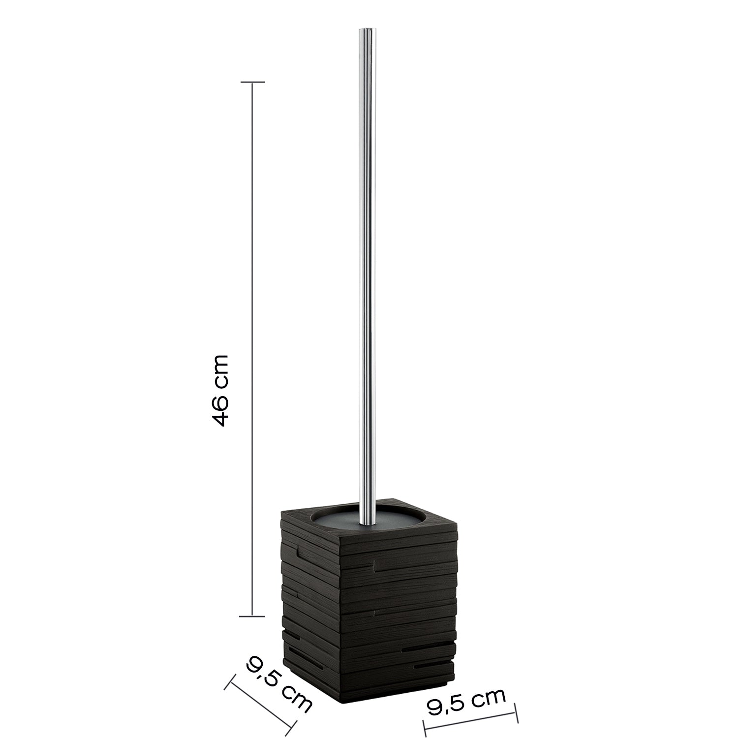 Scopino da appoggio con ciuffo in setole Gedy serie Quadrotto - Nero