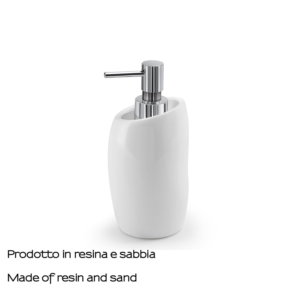 Dispenser sapone con erogatore in Cromall Gedy serie Iside - Bianco Lucido