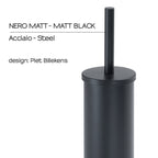 Scopino con ciuffo in setole Gedy modello Tonga - Nero Matt