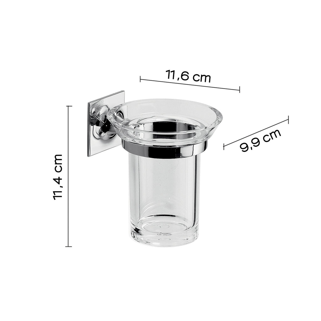 Portaspazzolini in ottone e Cromall Wizard di Gedy - Cromato