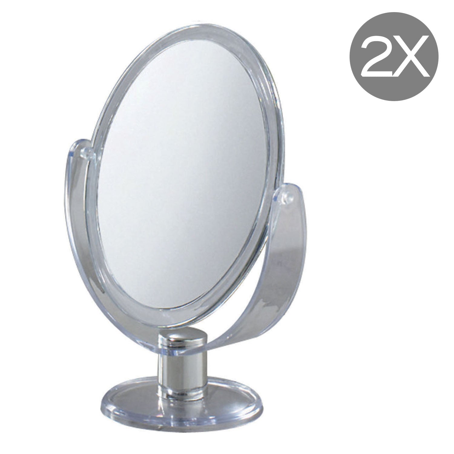 Specchio ovale ingranditore bifacciale di Gedy - Trasparente