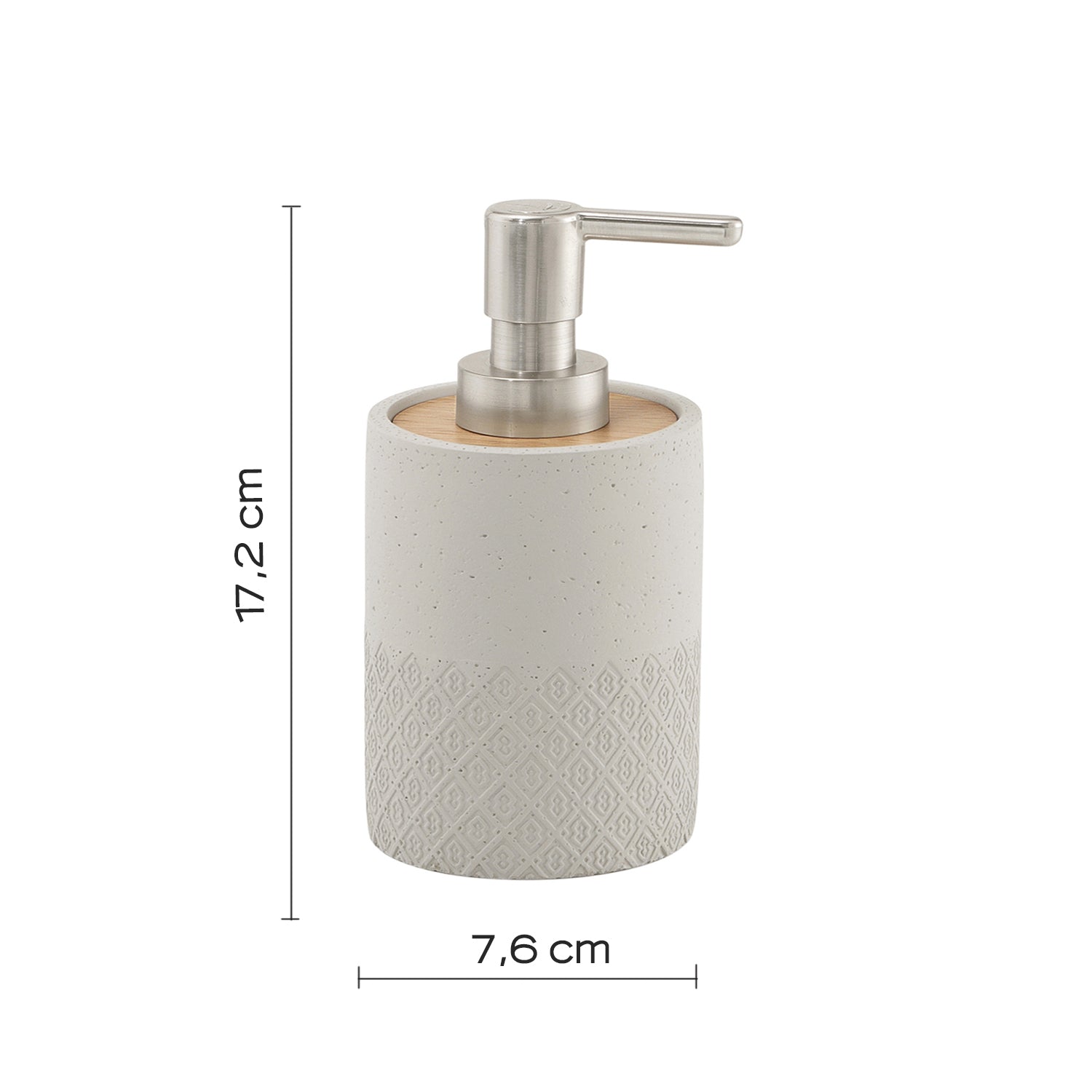 Dispenser sapone in cemento e bambÃ¹ Gedy serie Afrodite - Grigio