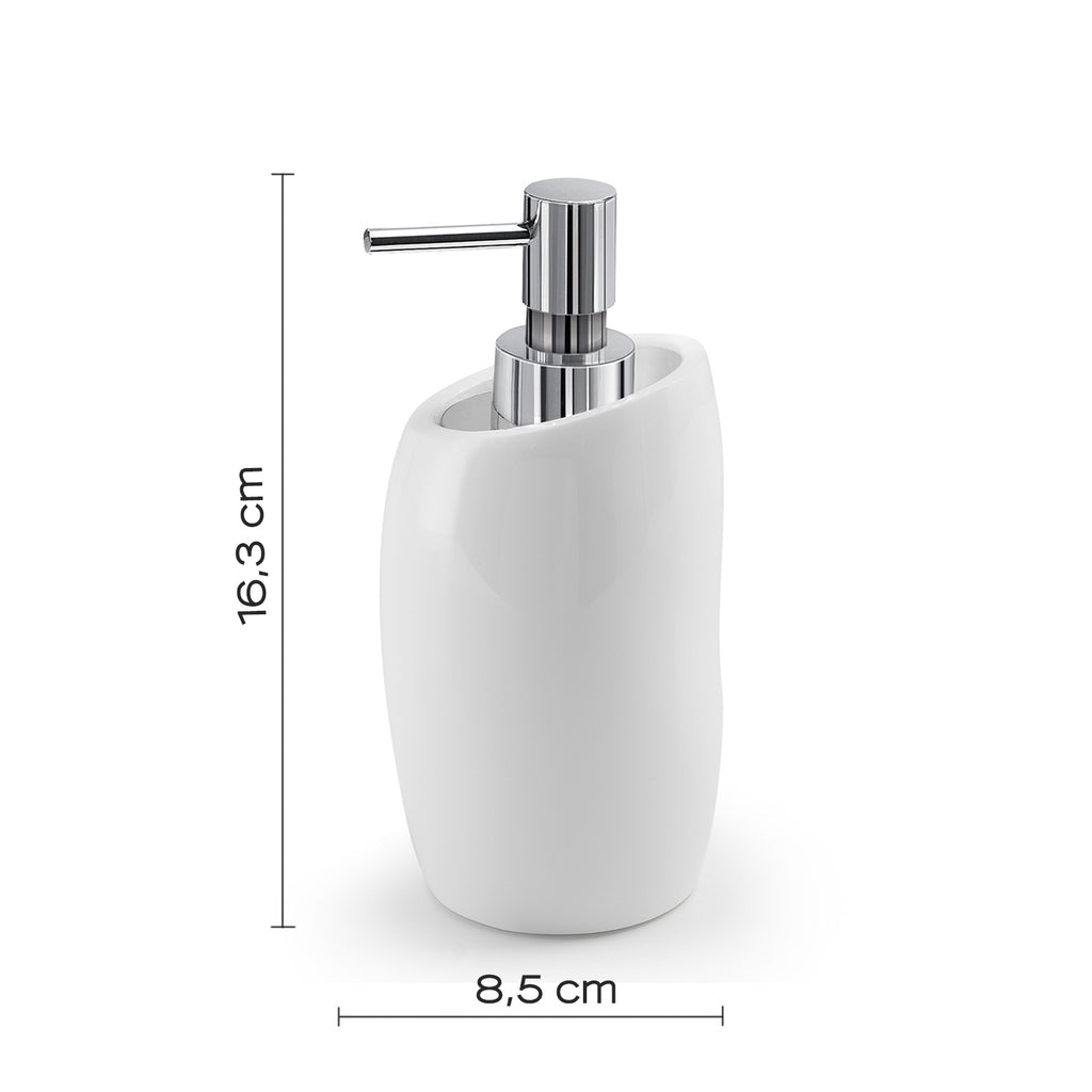 Dispenser sapone con erogatore in Cromall Gedy serie Iside - Bianco Lucido