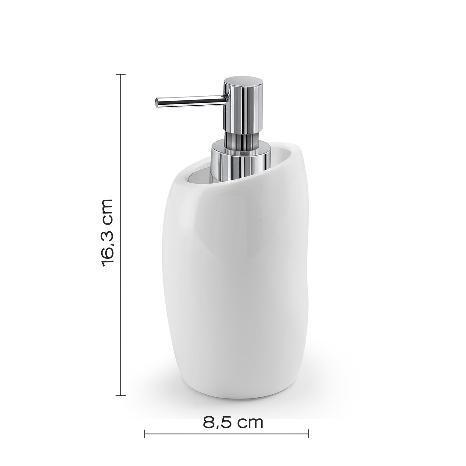 Dispenser sapone con erogatore in Cromall Gedy serie Iside - Bianco Lucido
