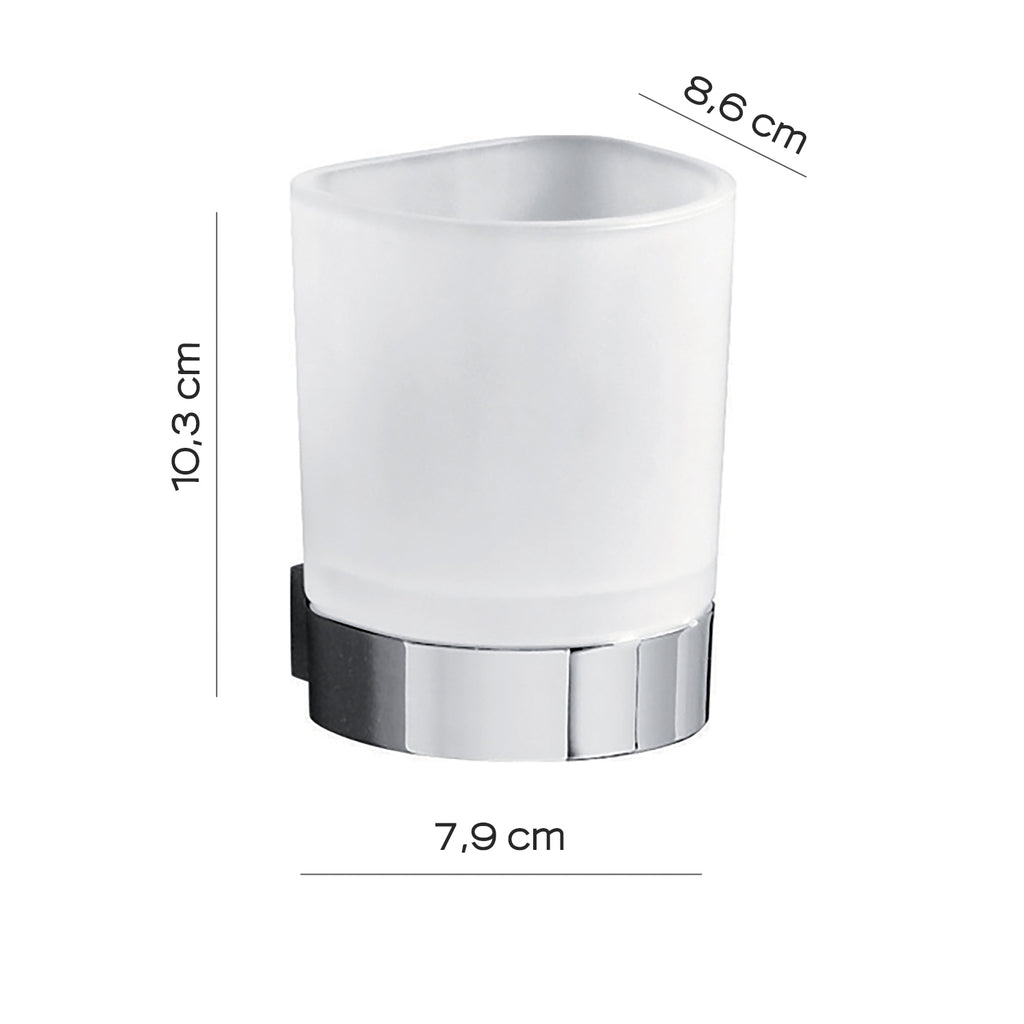 Portaspazzolini a parete Kent di Gedy - Cromato