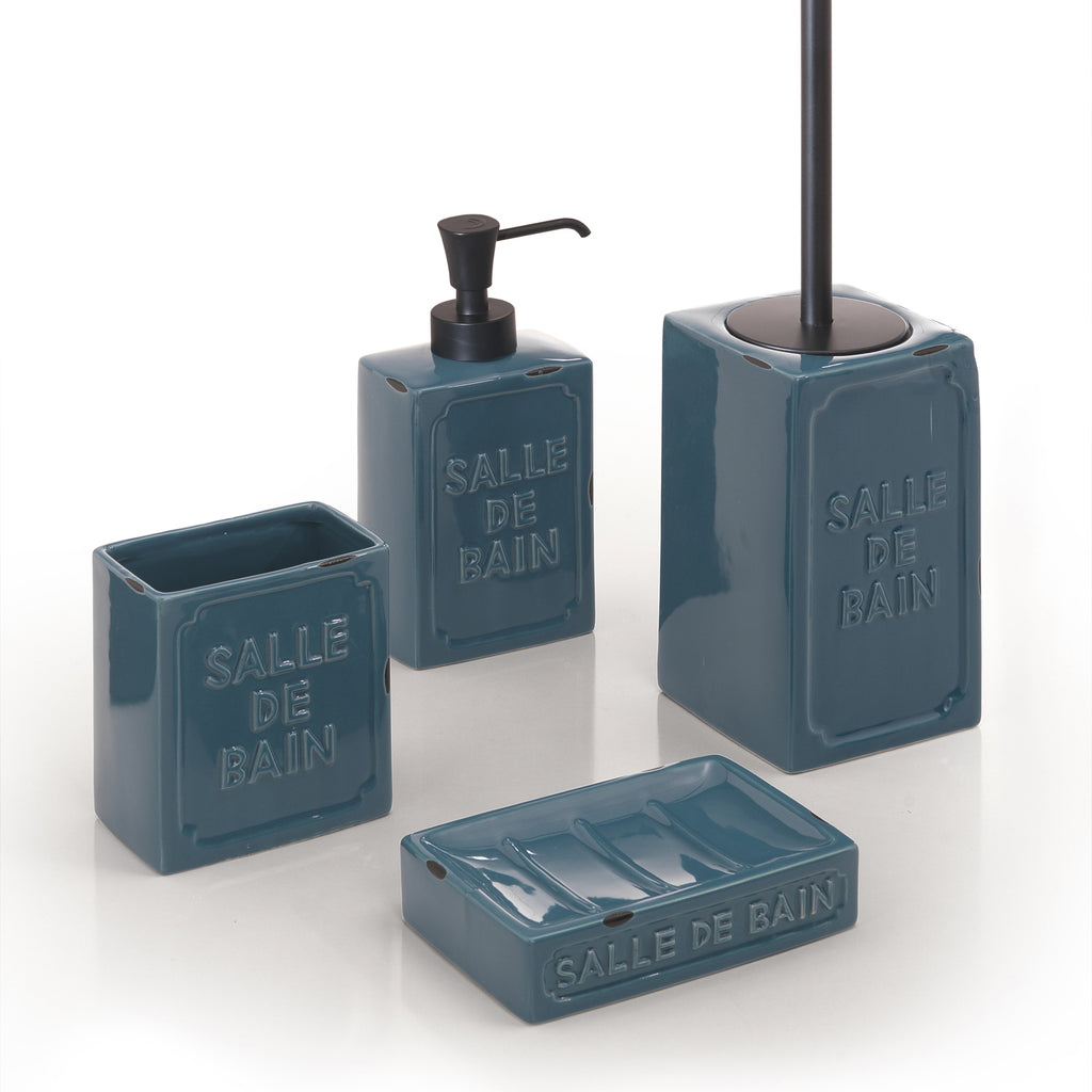 Dosasapone da appoggio con erogatore in plastica Gedy serie Vivienne - Blu