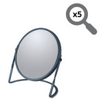 Specchio ingranditore da tavolo su base in acciaio modello Akira colore petrolio opaco