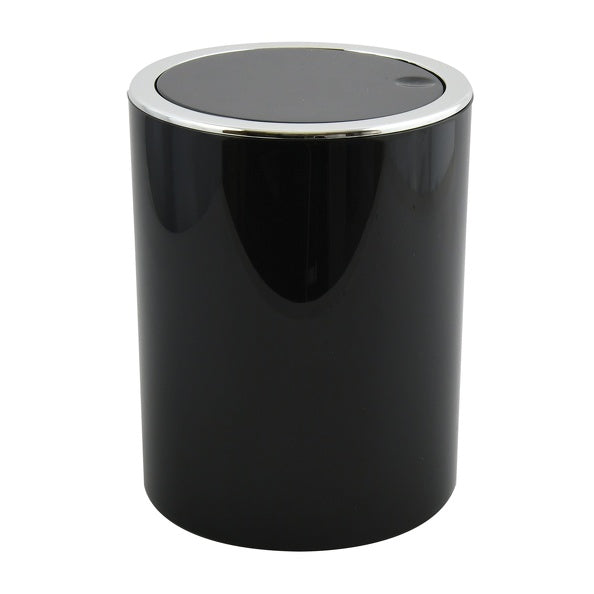 Cestino 6L in ABS modello Kamaka con coperchio basculante rimovibile - Nero